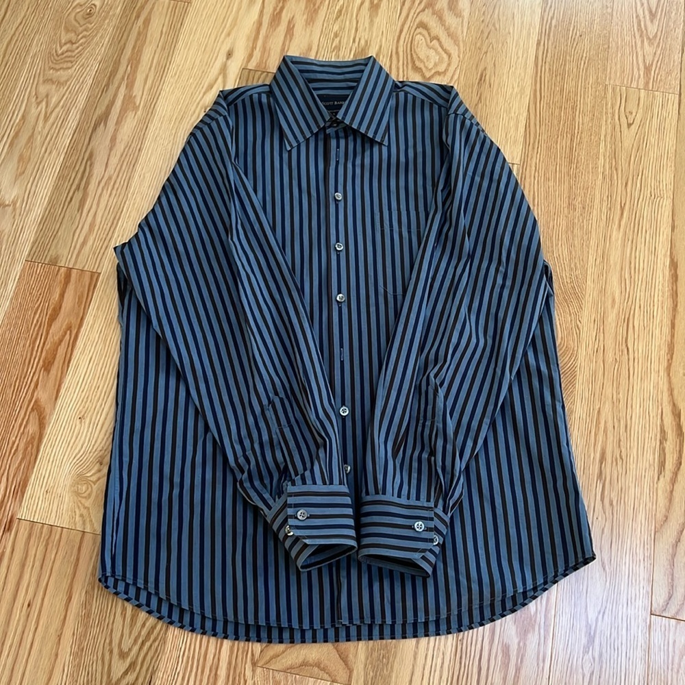 Scott Barber men’s large striped cotton long sleeve shirt.